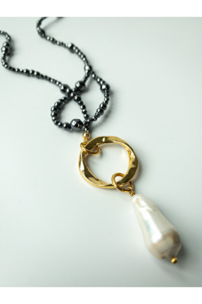 THEIA GemWorks Hematit & Barok İnci Kolye
