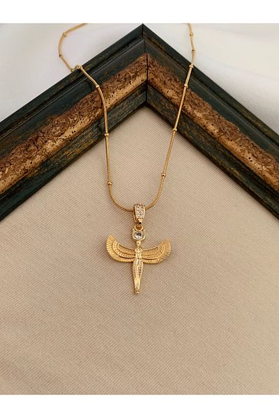 stainless steell Bohemian Bee Emerald Phoenix Sun 316L Steel Necklace