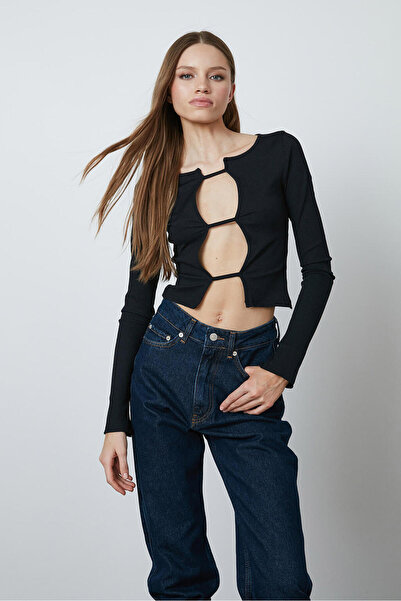 Beyyoglu Göğüs Dekolte Uzun Kollu Bluz