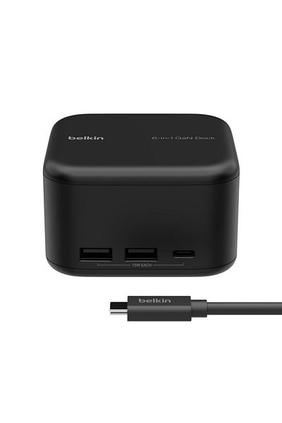 Belkin Docking Station Belkin Connect USB-C 6-in-1 Core INC018vfBK, GaN 130 W, HDMi 4K@60Hz