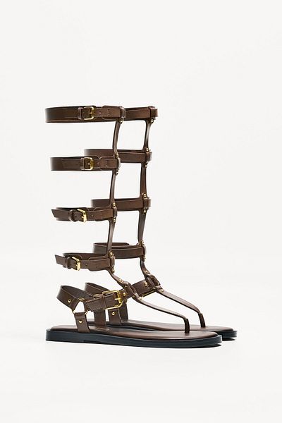 Bershka Flat knee-high sandals