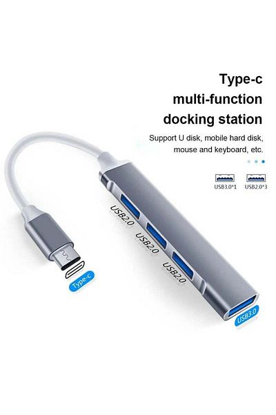 COOYA USB C Hub Adapter Multiport 4 in 1 Docking Station Compatible for MacBook Laptops and Windows