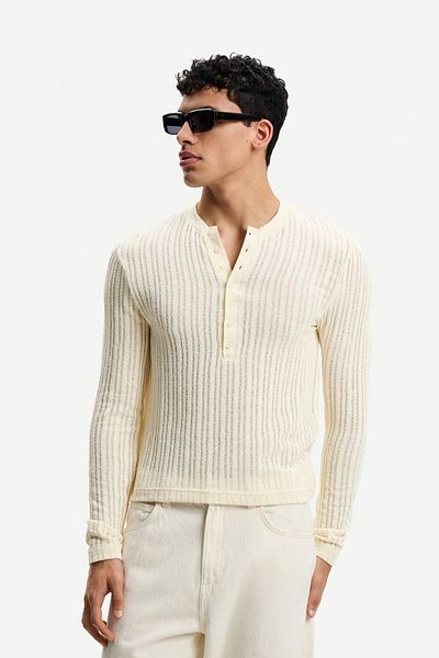 Bershka Openwork sweater with buttons