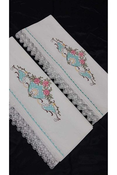 Papatyam Machine Work 2 Pcs Pillow (70X50) Vintage Dowry Lace
