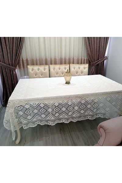 Mandaş Față de masă cu dantelă Remmy-Şaheste White (160x230)