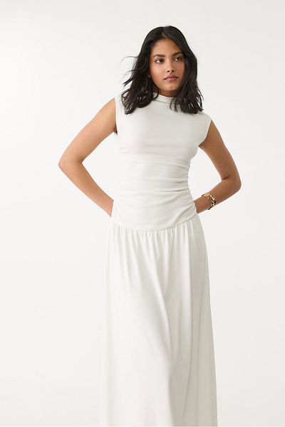 Stradivarius Funnel neck midi dress