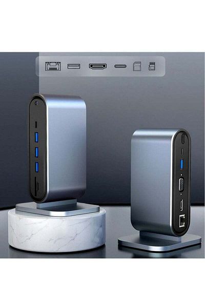 COOYA 12-in-1 USB C Hub Dock Laptop Display Docking Station Universal Port with 4K HDMI Monitor