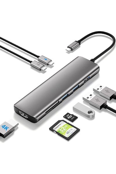 COOYA 8-in-1 USB C Hub with 4K HDMI Output, 100W Power Delivery, USB 3.0 5Gbps Port