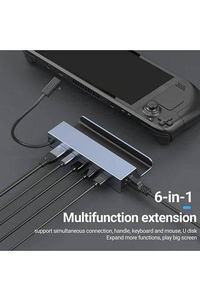 COOYA Docking Station,Type-c to Hdmi-compatible 2.0 4k60hz, 6-in-1 Usb Dock with Gigabit Ethernet, Usb 3.0