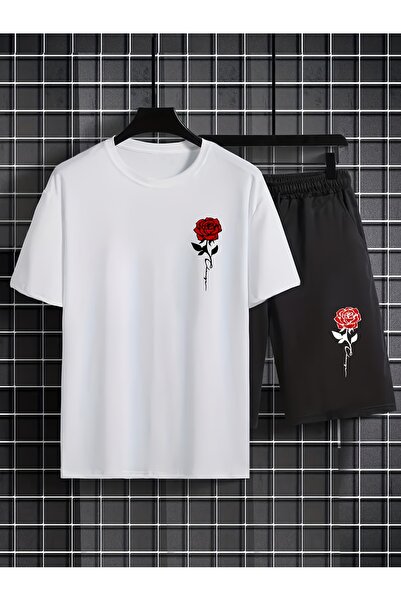 Lider Leather Set tricou și pantaloni scurți unisex cu imprimeu - Bumbac-Poli...