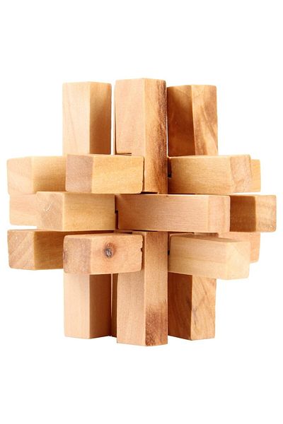 Qunduz 3D Wooden Brain Teaser Puzzle - Lock