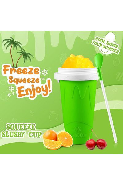 AWH Slushy Cup Frozen Magic Slushie Maker – Fun Squeeze Gadget for All Ages Assorted Colors