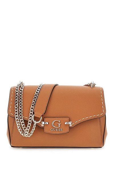Guess Nastra Convertible Xbody Flap Women's Brown Crossbody Bag Hwbg9637210-Car