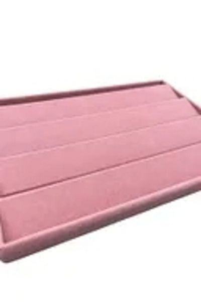 MeGass Dekor Domestic Production Algeria Model Suede Fabric Pink Color 34/24 cm Gradual Drawer Earring Stand