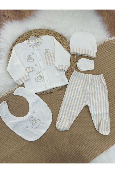 Aziz Bebe Baby Boy Ecru 5 Pack Hospital Release