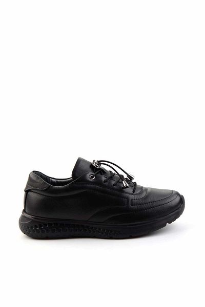 Bambi Black Leather Women's Casual Shoes K 01037810003
