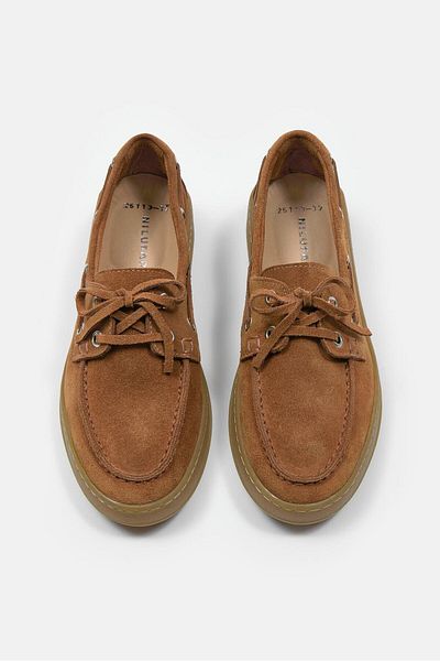 NILUFARR Mainoo Tan Suede Genuine Leather Women's Loafer