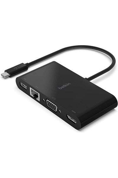 Belkin Docking station Belkin AVC005BTBK, USB-C la USB-A, Ethernet, VGA, HDMI (Negru)