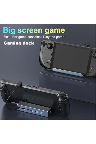 COOYA 6-in-1 Steam Deck Dock with HDMI 2.0 4K, Gigabit Ethernet, 3 USB-A 3.0 and 100W USB-C Charging Port