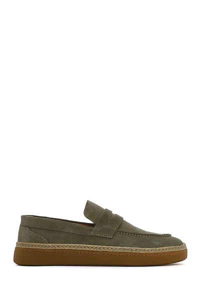 Derimod Men's Green Suede Leather Casual Loafer 25Sfd 631810