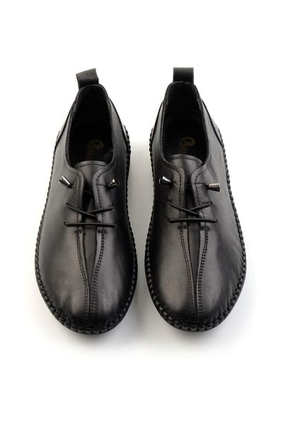 Bambi Black Leather Women's Casual Shoes K01143012003