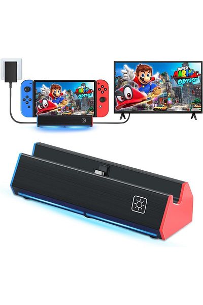 COOYA Docking Station,Portable Charging Base,LAN PORT/4K HDMI/USB 3.0 /Type C(1000Mbps Ethernet Port)