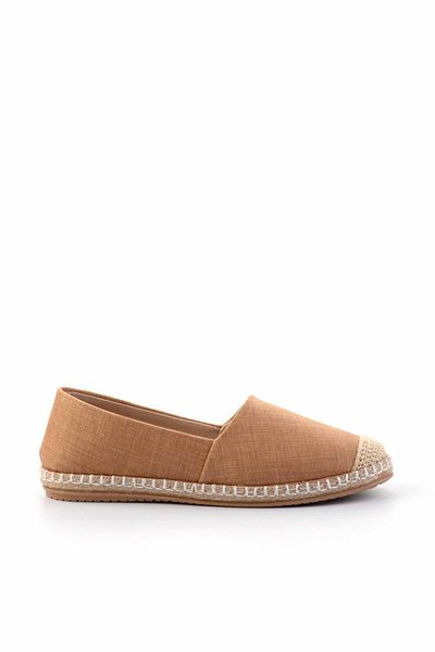 Bambi Espadryle lniane damskie - Tan K 01125010018