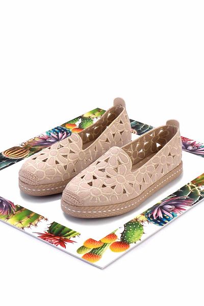 Bambi Beige Stoff Damen Espadrilles K 01117992304