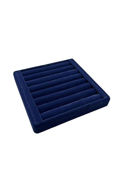 MeGass Dekor Domestic Production Suede Fabric Navy Blue Color 15 cm / 15 cm Ring Display Stand