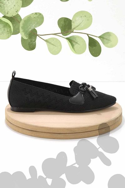 Bambi Black Knitwear Women's Ballerina Ballerina01196000782