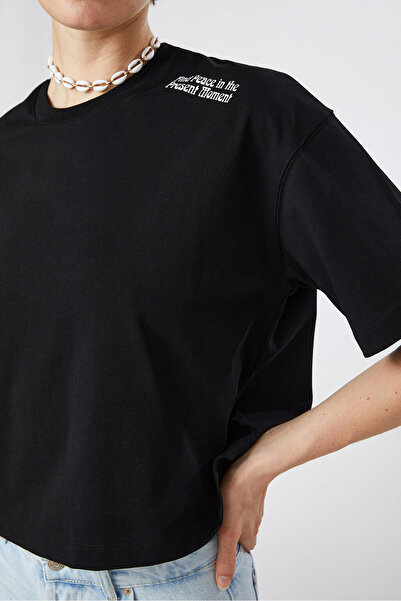 Beyyoglu Baskılı Crop Tshirt