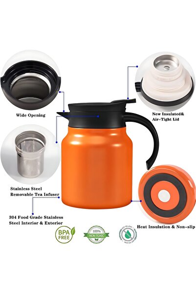 Other Insulated Vacuum Jug with Removable Tea Infuser Thermos Small Coffee with LED Temperature Display