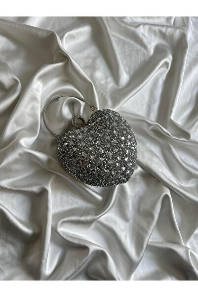 Mia Collection Stoned Heart Model Nunta Logodna Rochie de Seara Geanta Argintie