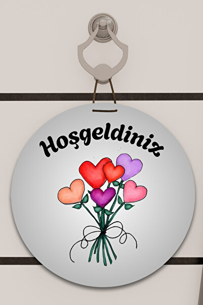 Dormot Home Digital Print Grey, Colorful Heart Bouquet Pattern Door Ornament,...