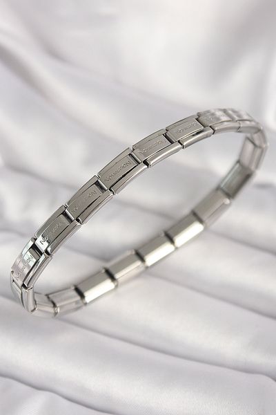 NEZADE STORE 316L Steel Silver Color Thin Lettering Nomination Women's Bracelet - Lisinya