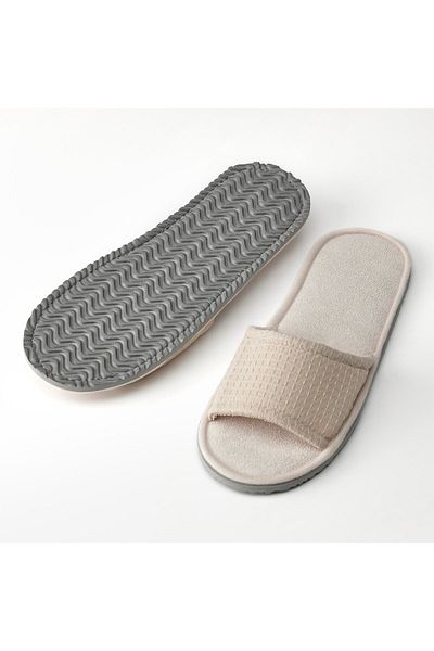 IKEA SKOVELSJÖN Beige Slippers S/M – Soft Foam Sole, Recycled Polyester, by IKEA