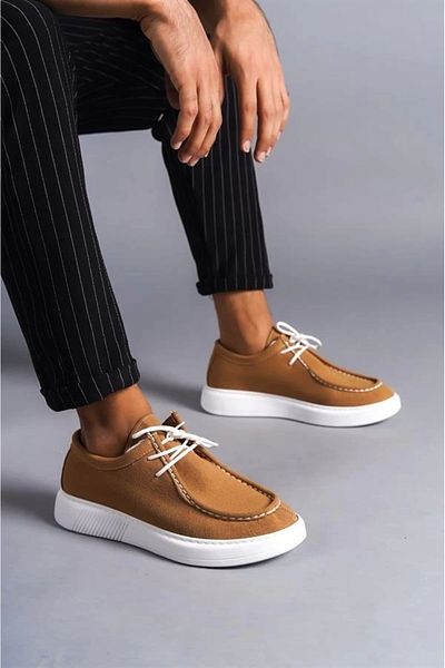 Modazel Slw170 Tornado Lace-Up Suede Men's Casual Sports Classic Shoes Bt - Tan