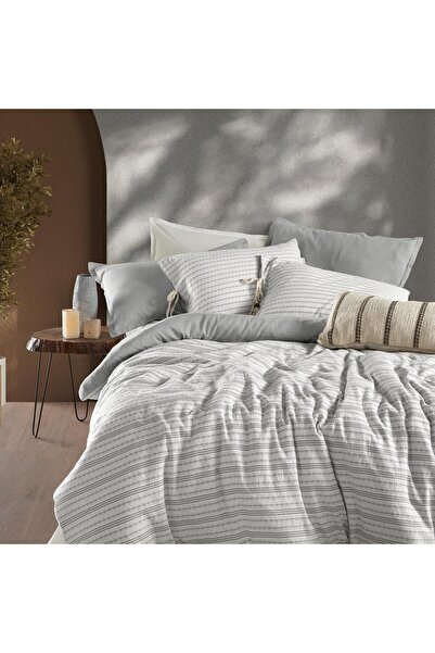 Sarev Abra Çift Kişilik Nevresim Takımı Gri