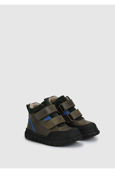 Kiddo Χακί Δερμάτινες Μπότες για αγόρια