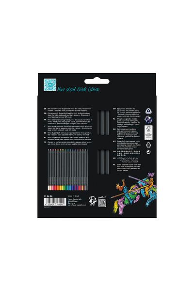 Faber Castell Black Edition Crayons, 24 Colors, Compatible with Black Paper, Ergonomic Triangular Body