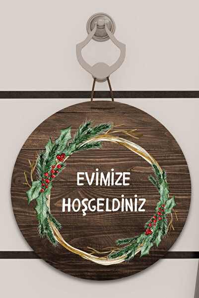 Dormot Home Imprimare digitală din lemn, ornament pentru ușă cu model de cerc...