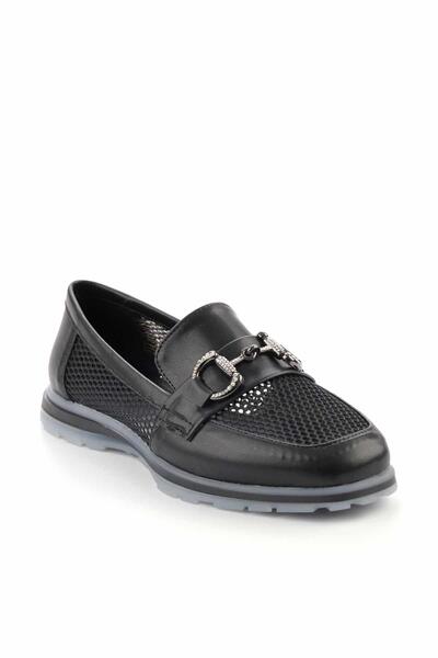 Bambi Siyah Kadın Loafer Ayakkabı K01225092509