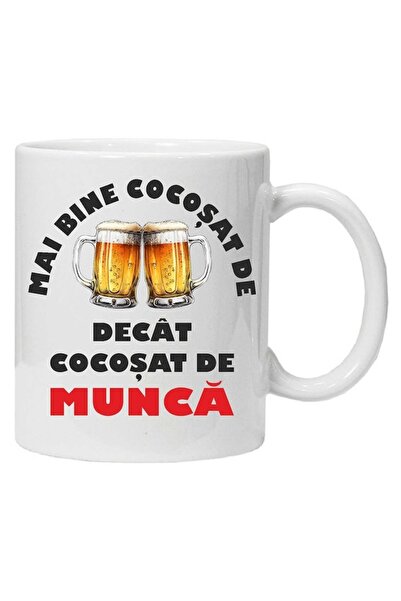 OEM Cana albă personalizată „Work hump”, INOVATIX®️. 330 ml