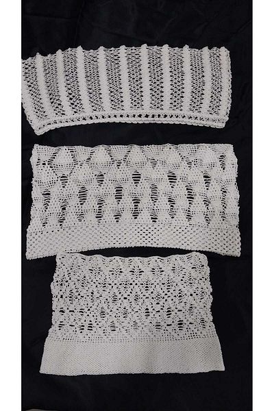 Papatyam 3Pcs Handcrafted Crochet: Lace/Dowry Lace/Vintag/Cotton Pillow Head