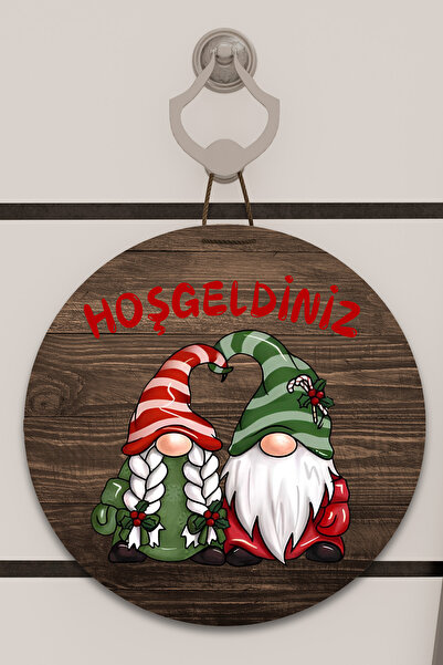 Dormot Home Imprimare digitală pe lemn, ornament pentru ușă cu model dublu de...