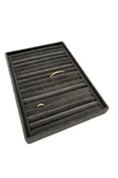 MeGass Dekor Domestic Production Large Size Suede Fabric Smoked Color 34 cm / 24 cm Vertical Sausage Ring Display Stand