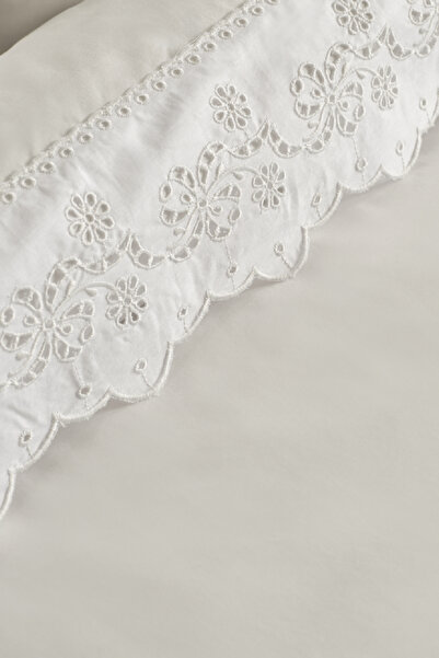 Karaca Home Carmello Brodeli 100% бавовна двоспальний комплект постільної білизни білий