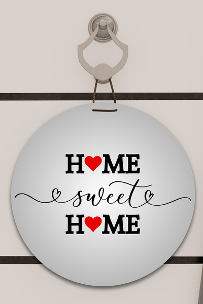 Dormot Home Decor pentru ușă cu model digital de imprimare gri, cu inimă, orn...