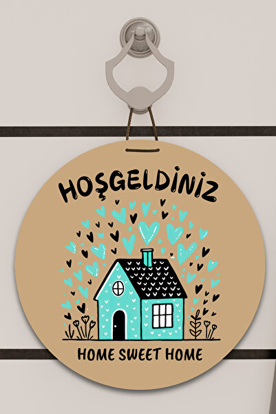 Dormot Home Decor pentru ușă cu imprimare digitală maro, cu model de casă alb...