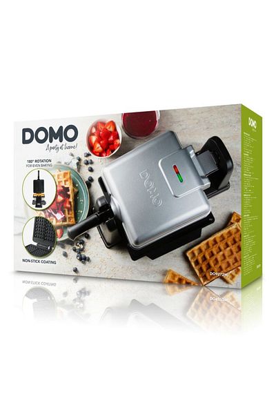 Domo Výrobník belgických vaflí Do9272w, rotační, 1400 W, sběrná miska